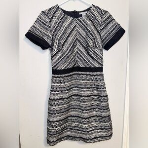 H&M Black and White Textured Dress